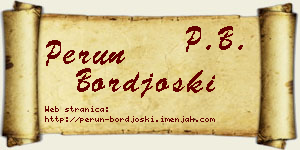 Perun Borđoški vizit kartica